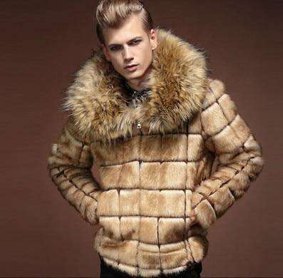 Mens 2019 Collar Fur Coat Personality Artificial Leather Grass