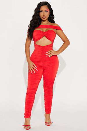 Everyone Around Me Jumpsuit - Red