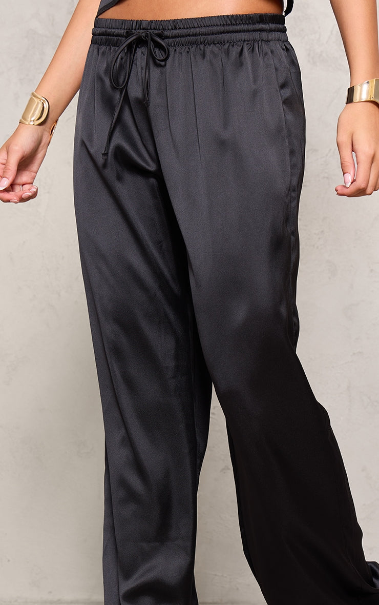 Buttercream Satin Drawstring Waist Straight Leg Trousers - HCWP 