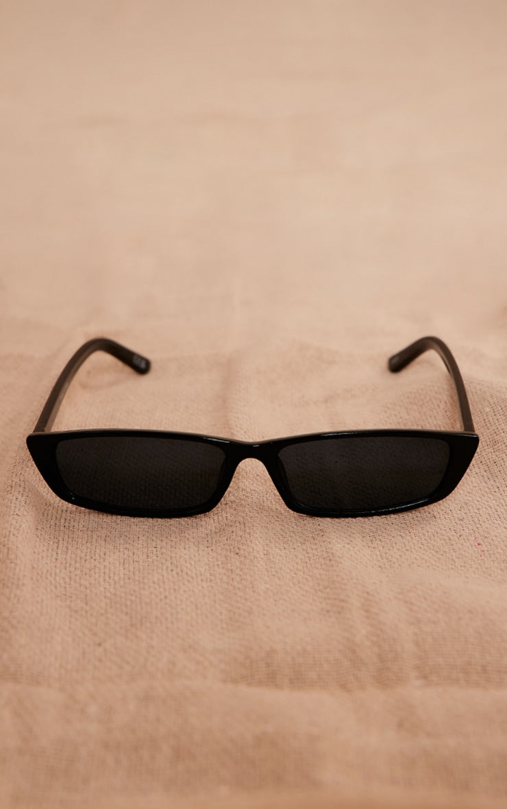 White Slim Rectangular Lense Sunglasses