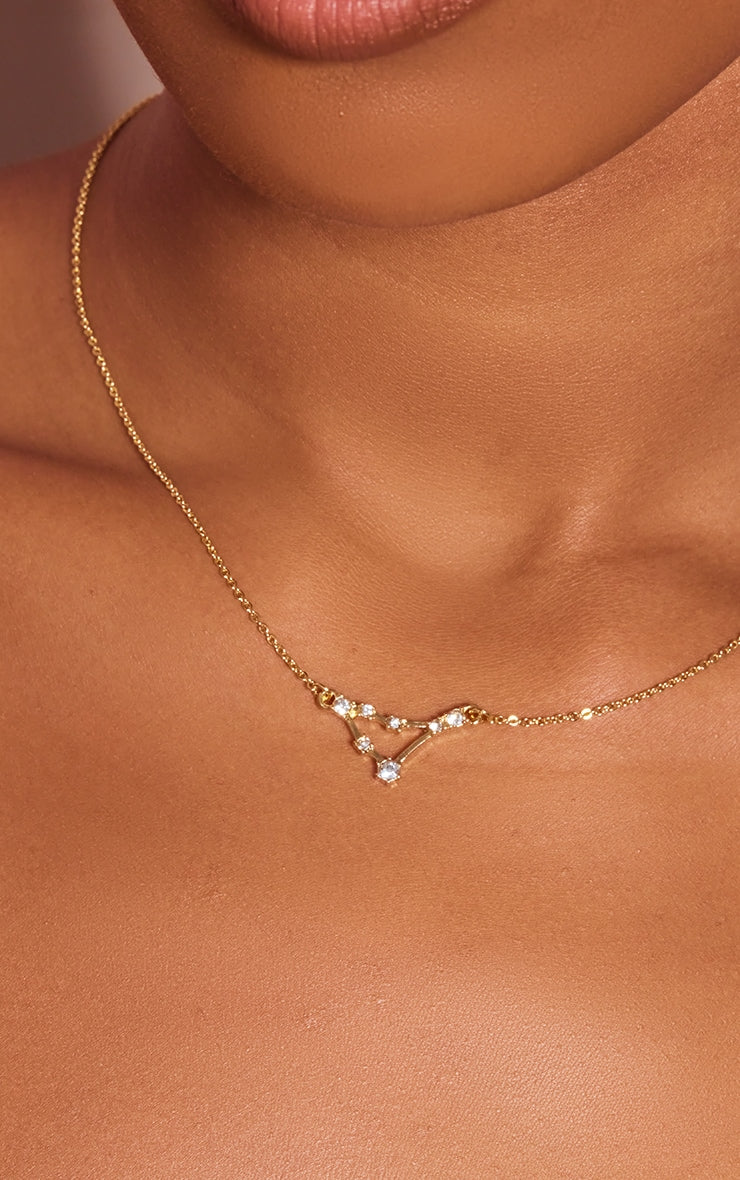 Gold Plated Pisces Celestial Necklace