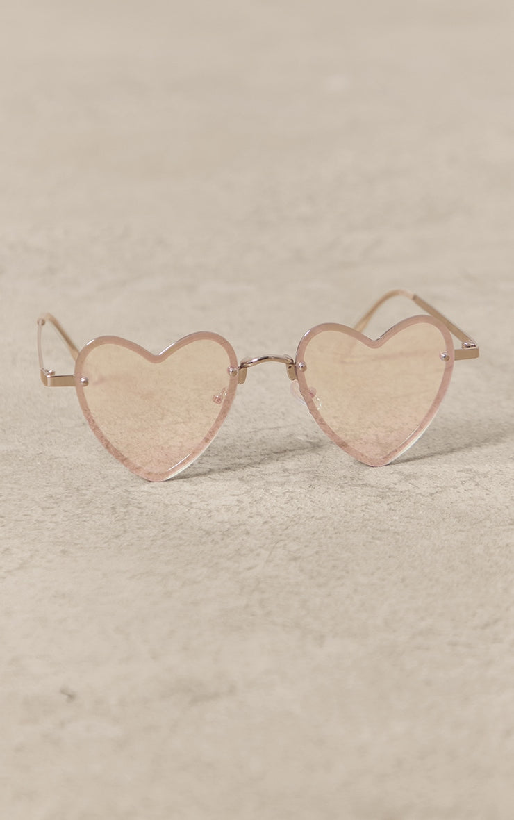 Silver Mirror Heart Sunglasses