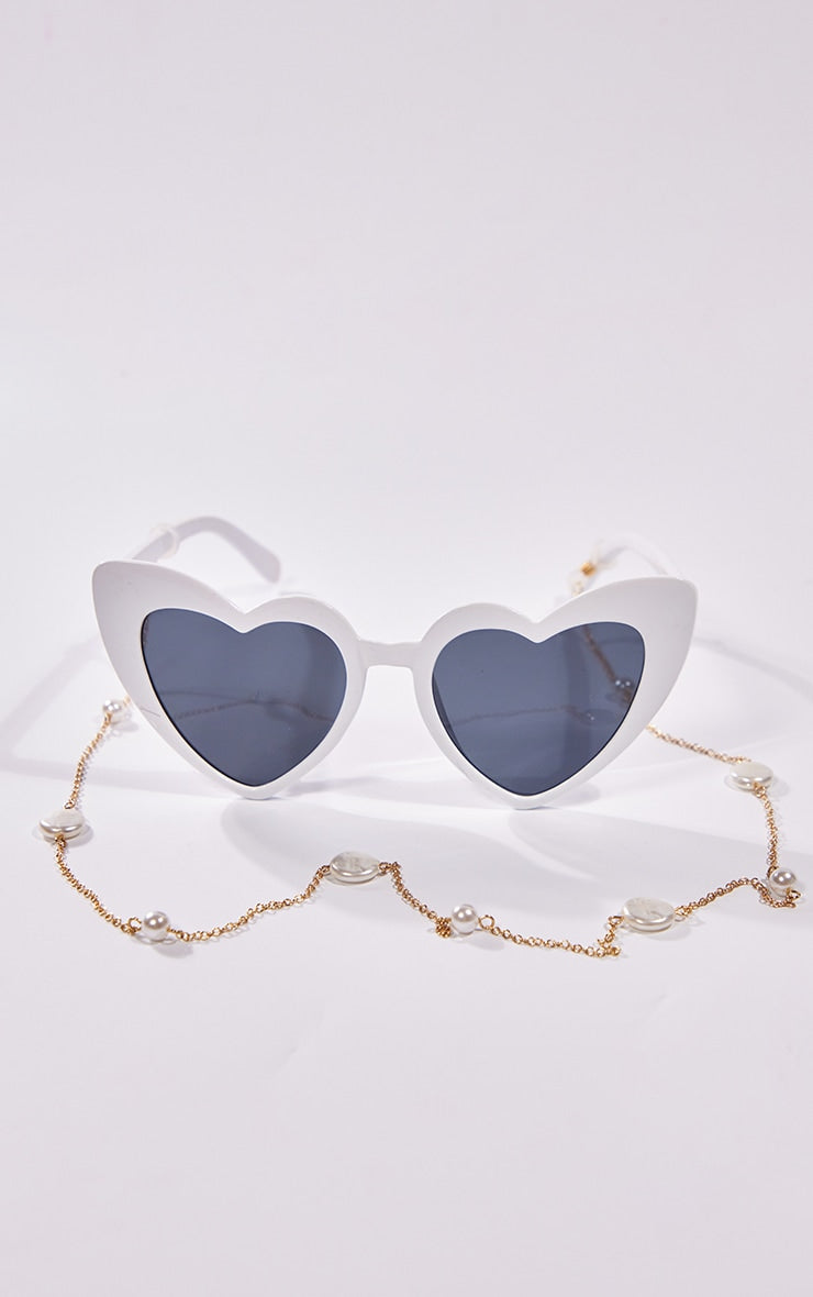 Gold Textured Pearl Sunglasses Chain