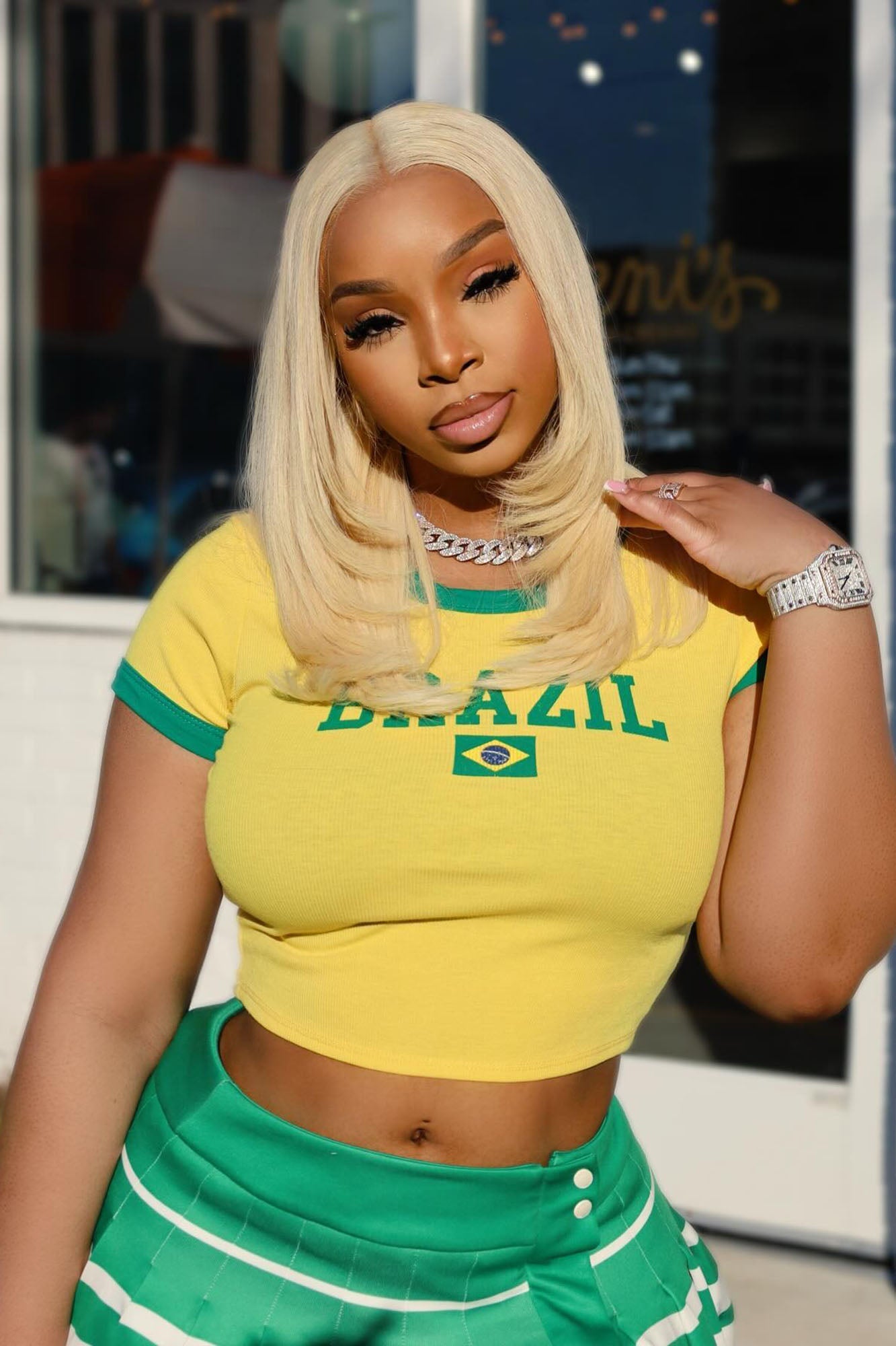 Brazil Ringer Tee - Yellow