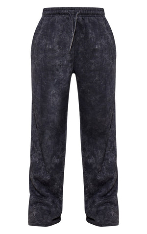 Charcoal Washed Seam Detail Straight Leg Jogger