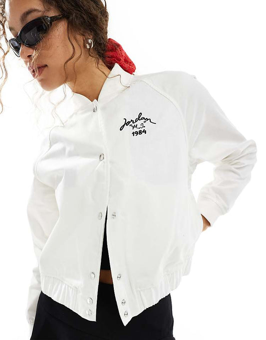 Jordan varsity jacket in off white