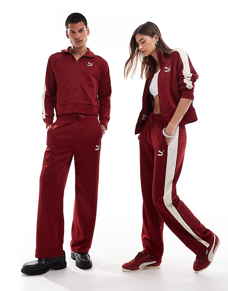 Puma Iconic T7 track jacket in burgundy