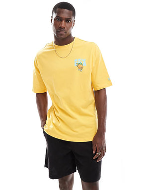 New Era pool party graphic t-shirt in yellow