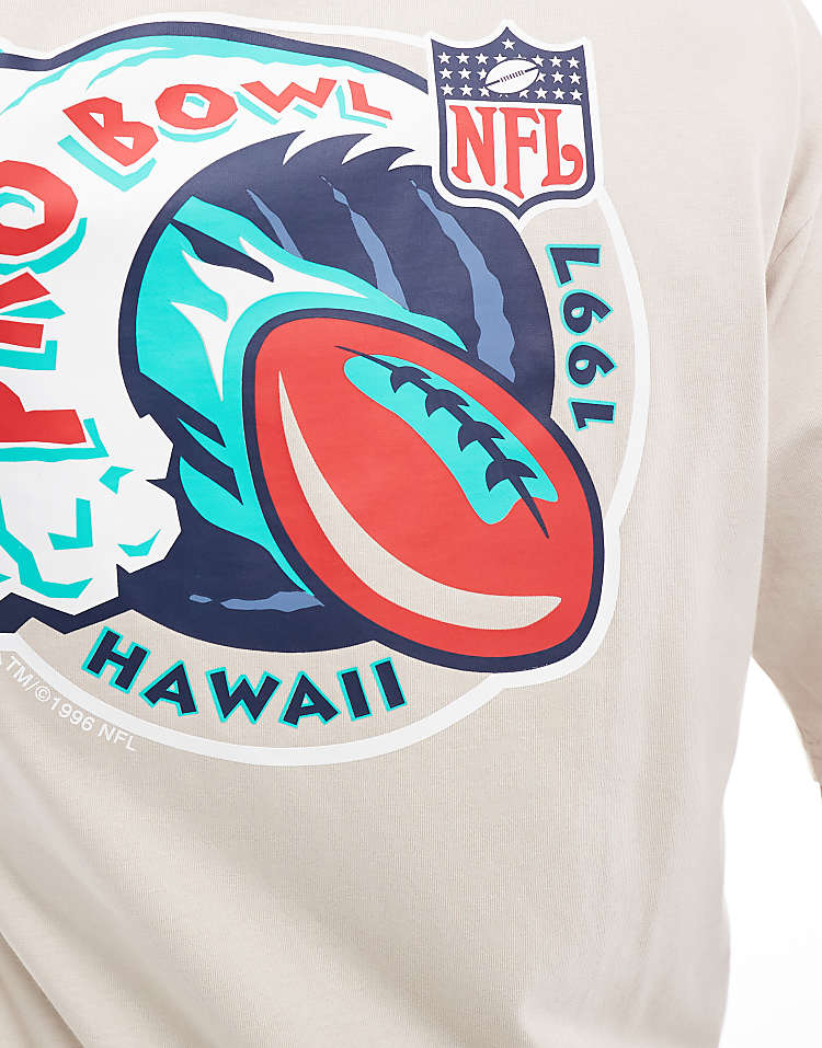 New Era NFL pro bowl graphic t-shirt in off white