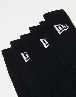 New Era 3 pack logo socks in black