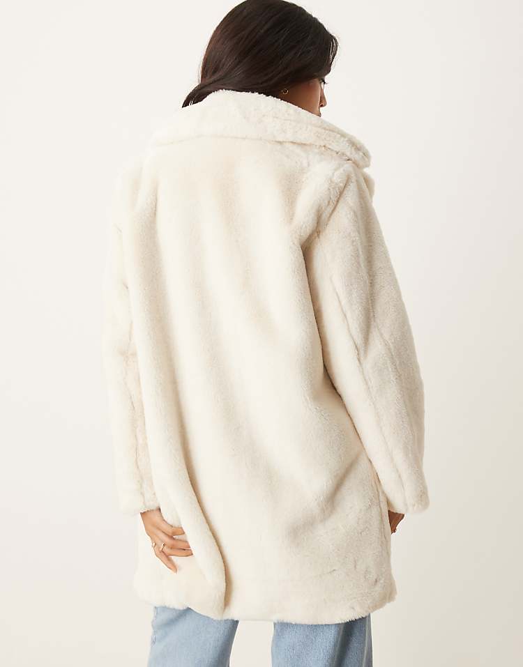 New Look faux fur coat in mink