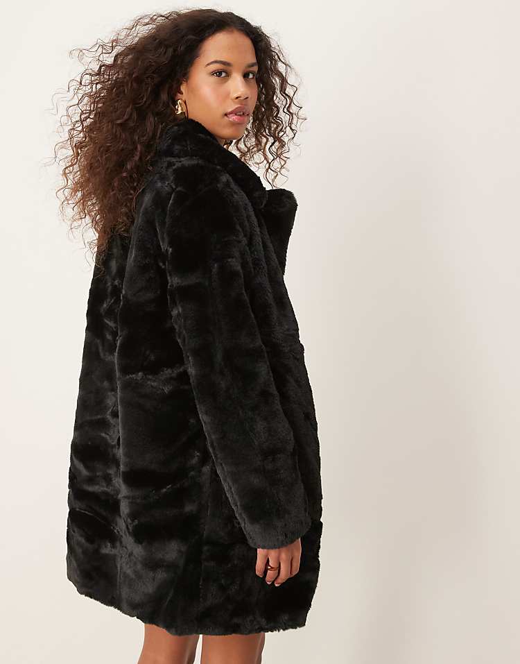 New Look faux fur coat in mink