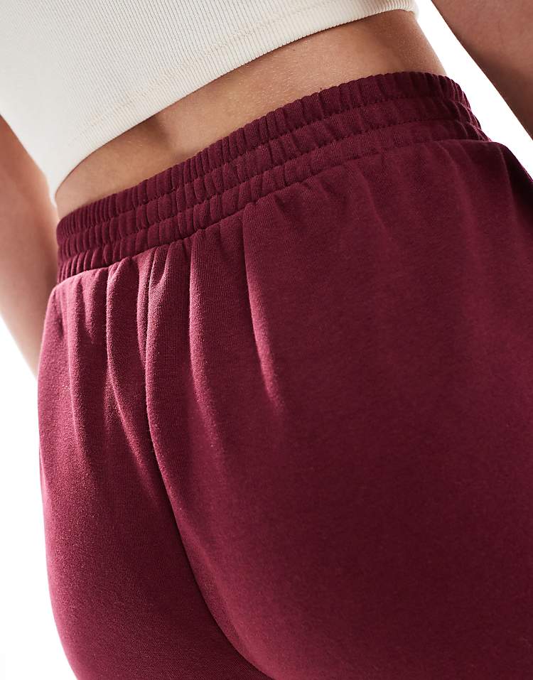 ASOS DESIGN straight leg jogger in burgundy