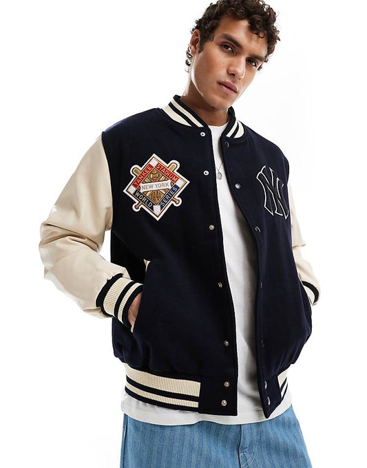 New Era New York Yankees varity jacket in navy