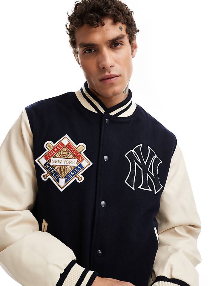 New Era New York Yankees varity jacket in navy