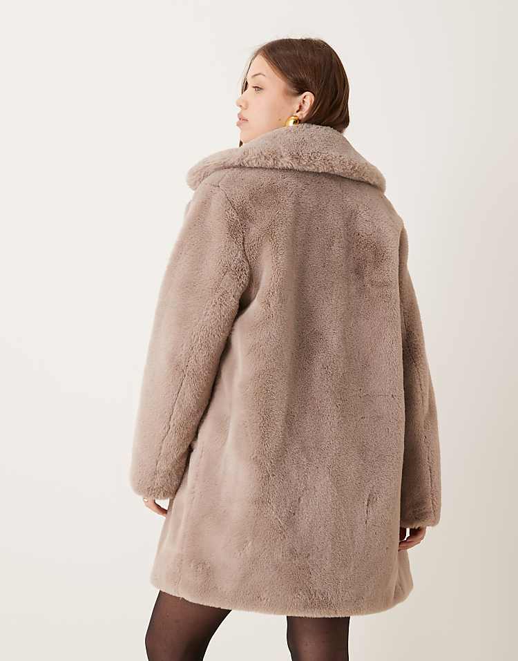 New Look faux fur coat in mink