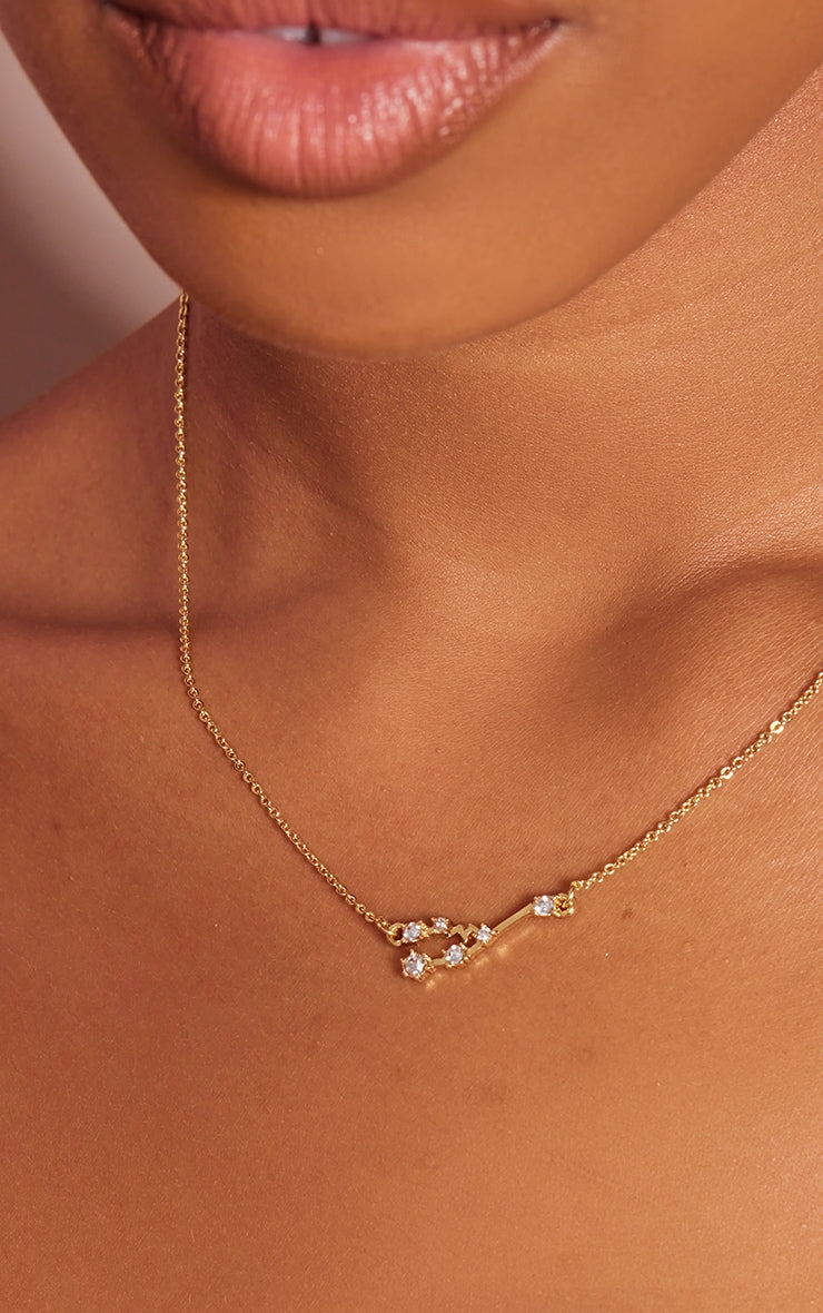 Gold Plated Libra Celestial Necklace