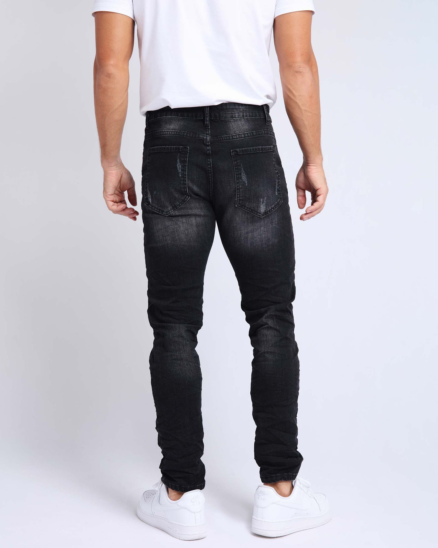 Gothic Graffiti Slim Fit Ripped Black Jeans - HCWP 