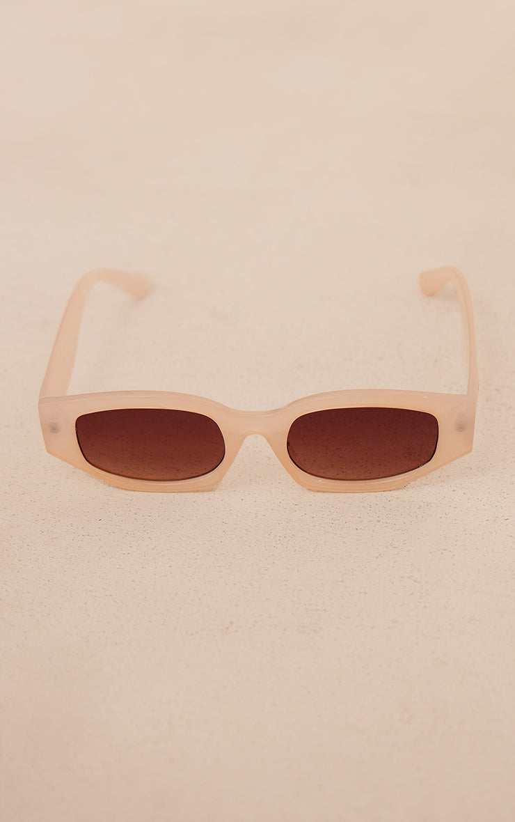 Nude Squared Edge Rounded Retro Sunglasses