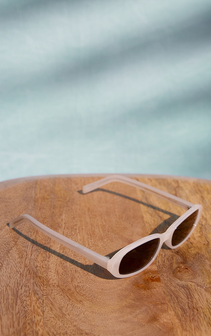 A.KJÆRBEDE Milky Brown Lens Rounded Sunglasses