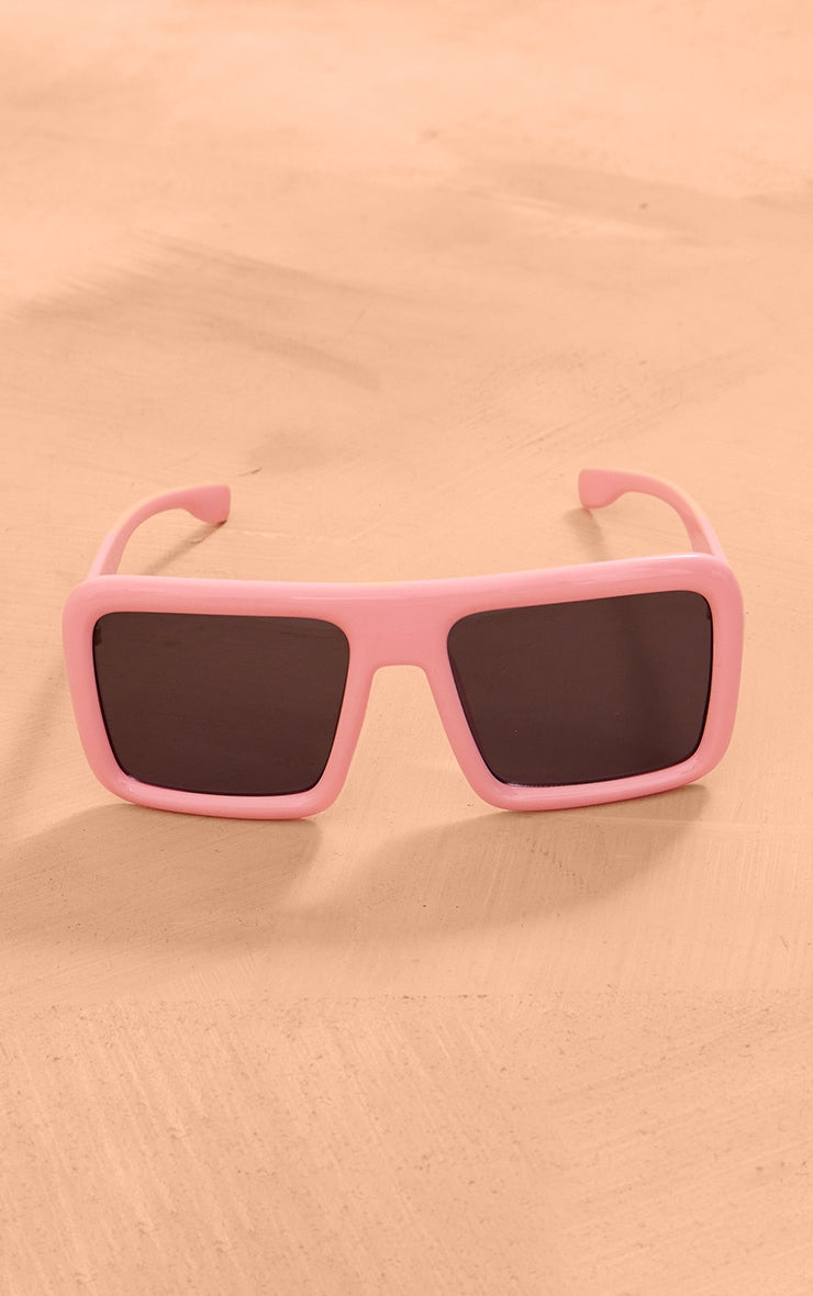 White Chunky Frame Visor Sunglasses