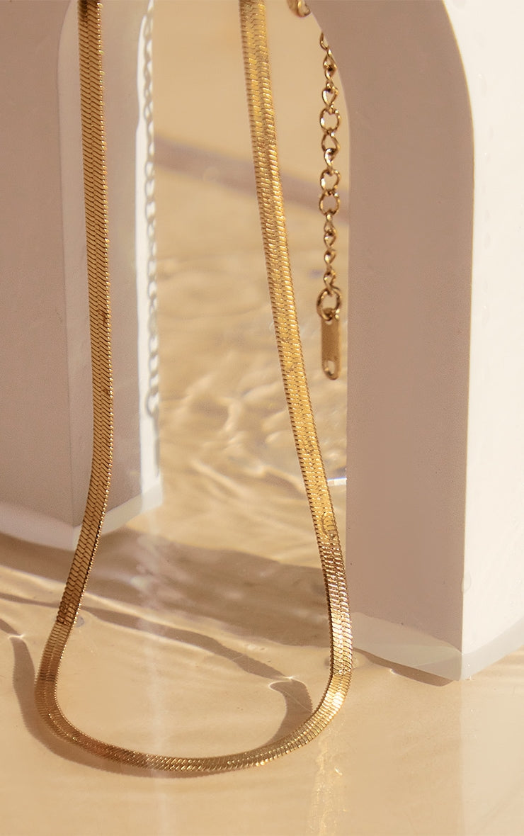 Gold Water Resistant Snake Chain Necklace