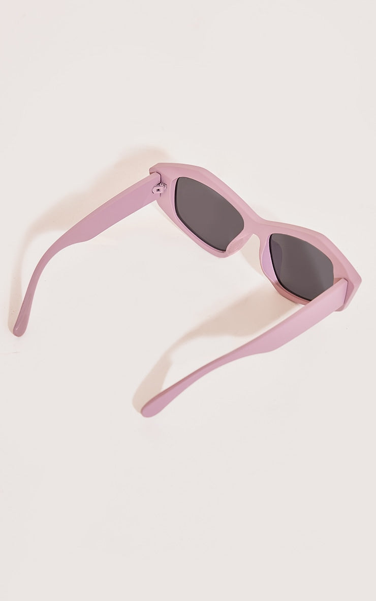 Pink Matte Abstract Cat Eye Sunglasses