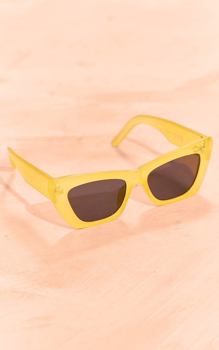 Cream Chunky Cat Eye Retro Sunglasses