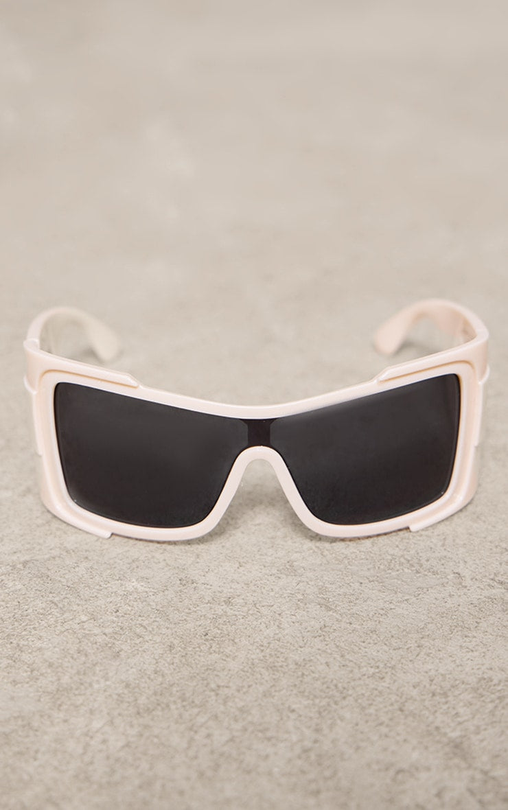 Black Oversized Chunky Visor Sunglasses