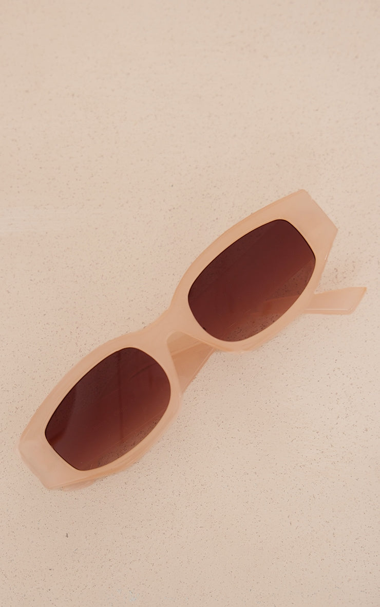 Nude Squared Edge Rounded Retro Sunglasses