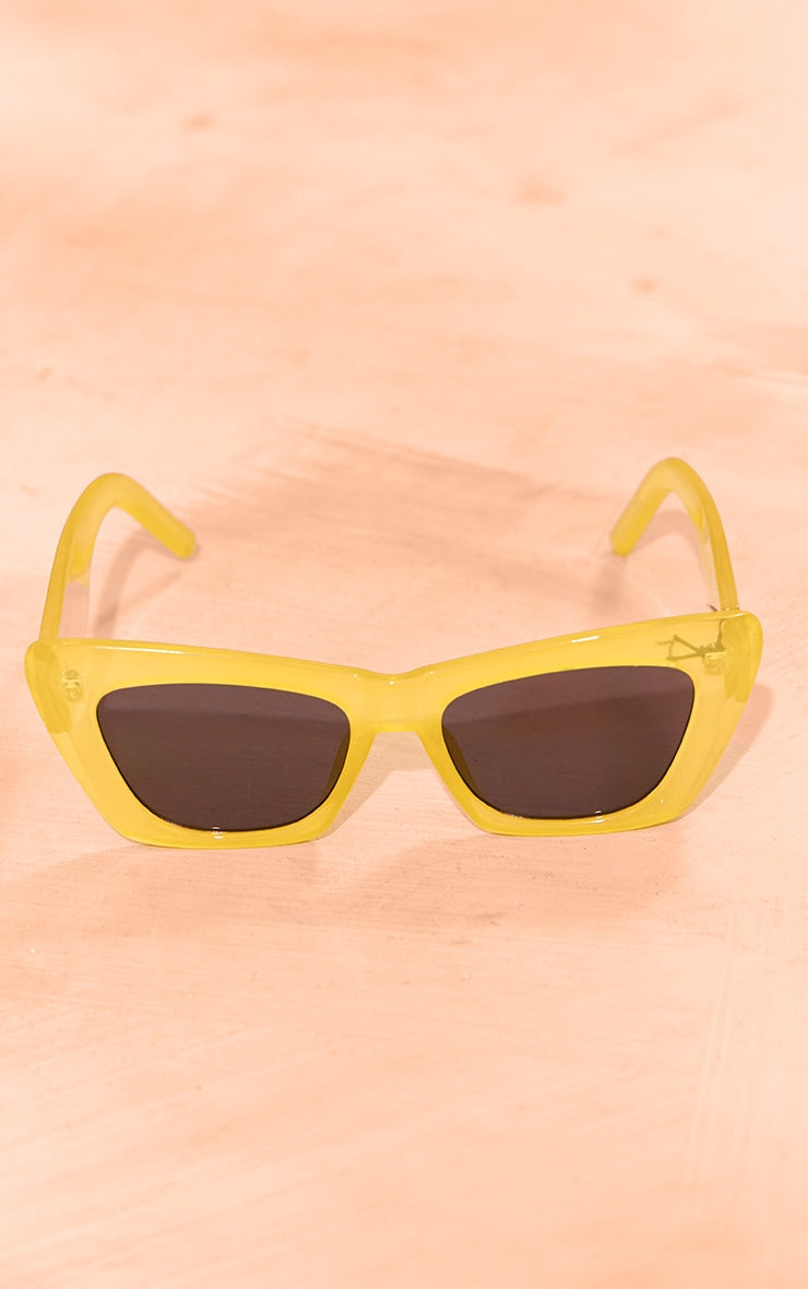 Cream Chunky Cat Eye Retro Sunglasses