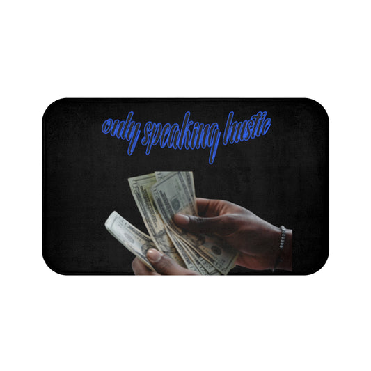 Only speaking Hustle Bath Mat