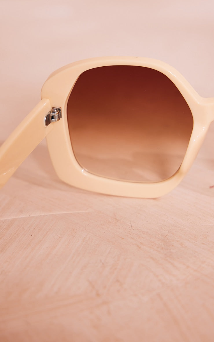 Cream Oversized Square Lens Sunglasses