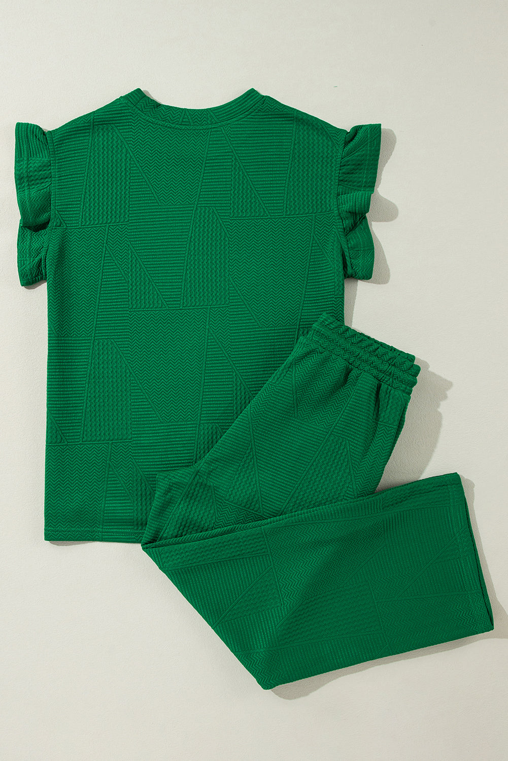 Dark Green Ruffled Set