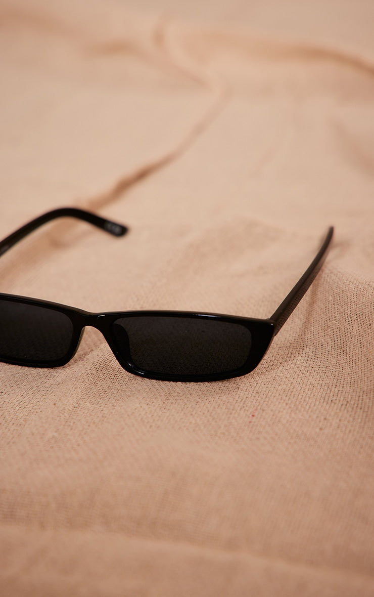 White Slim Rectangular Lense Sunglasses