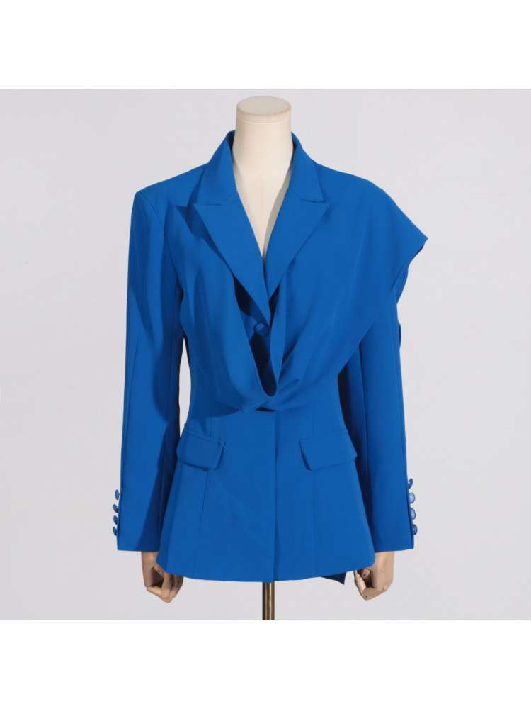 Solid Color Long Sleeve Single Breasted Blazers