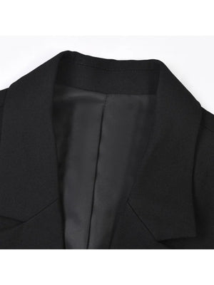 Hollow-out Zipper Long Sleeve Blazers