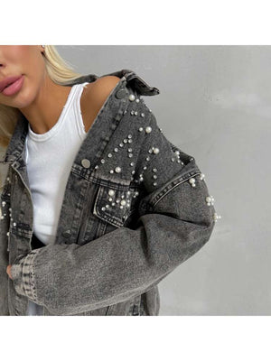 Hotfix Rhinestones Long Sleeve Denim Jackets