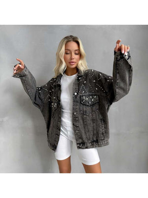 Hotfix Rhinestones Long Sleeve Denim Jackets