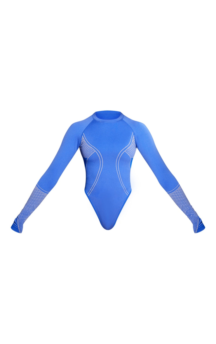 PRETTYLITTLETHING Cobalt Ski Seamless Contrast Seam Bodysuit