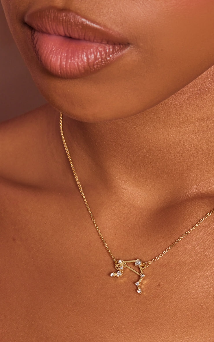 Gold Plated Libra Celestial Necklace