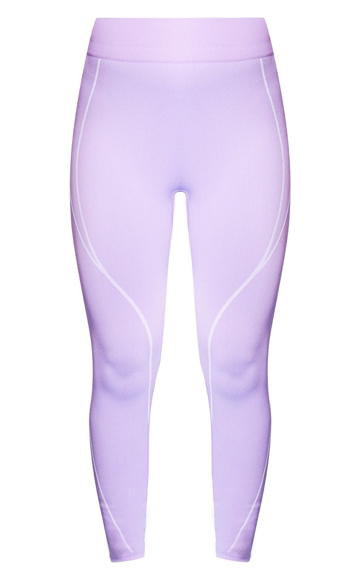 PRETTYLITTLETHING Lilac Ski Seamless Contrast Seam Bodysuit