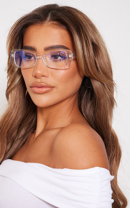 Clear Flared Chunky Frame Blue Light Readers