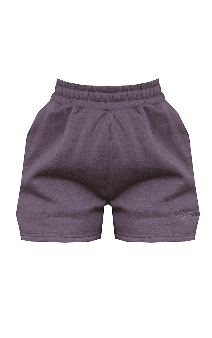 Charcoal Grey Slogan Sweat Shorts