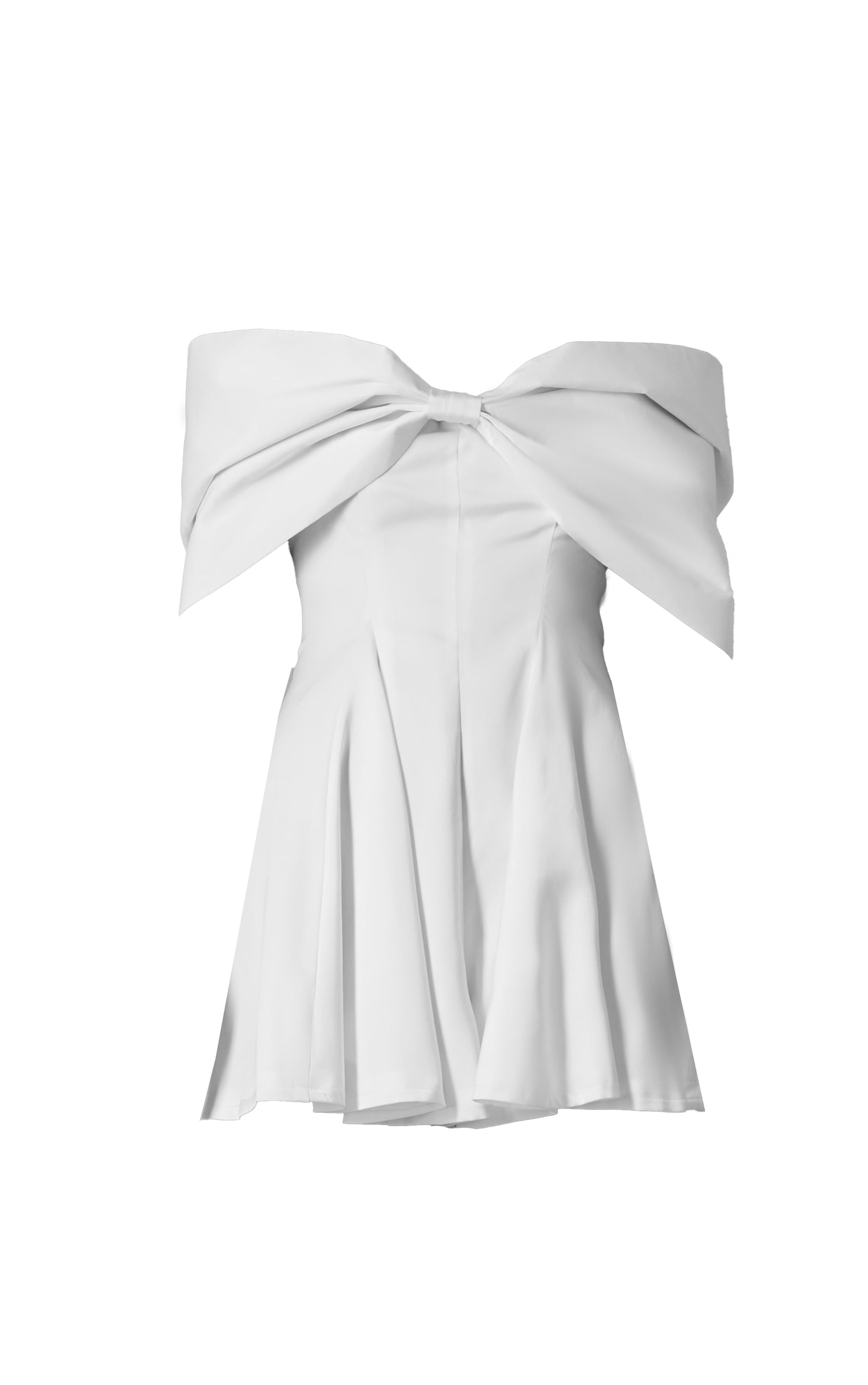 Premium White Satin Extreme Bow Detail Playsuit