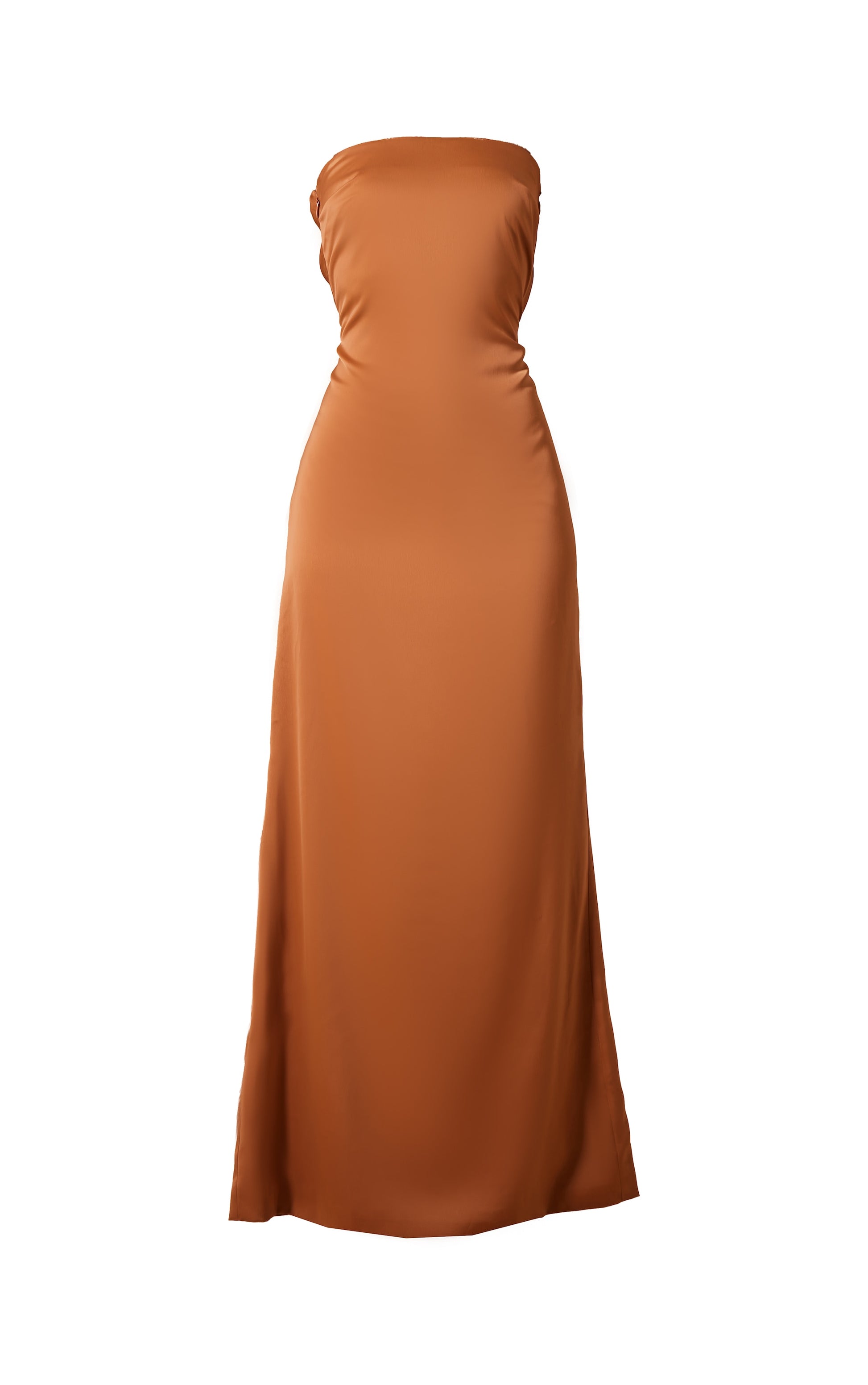 Sage Bridesmaid Satin Bandeau Maxi Dress