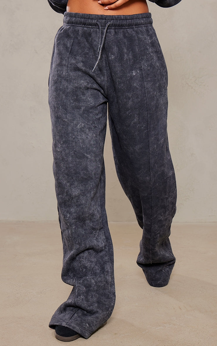 Charcoal Washed Seam Detail Straight Leg Jogger