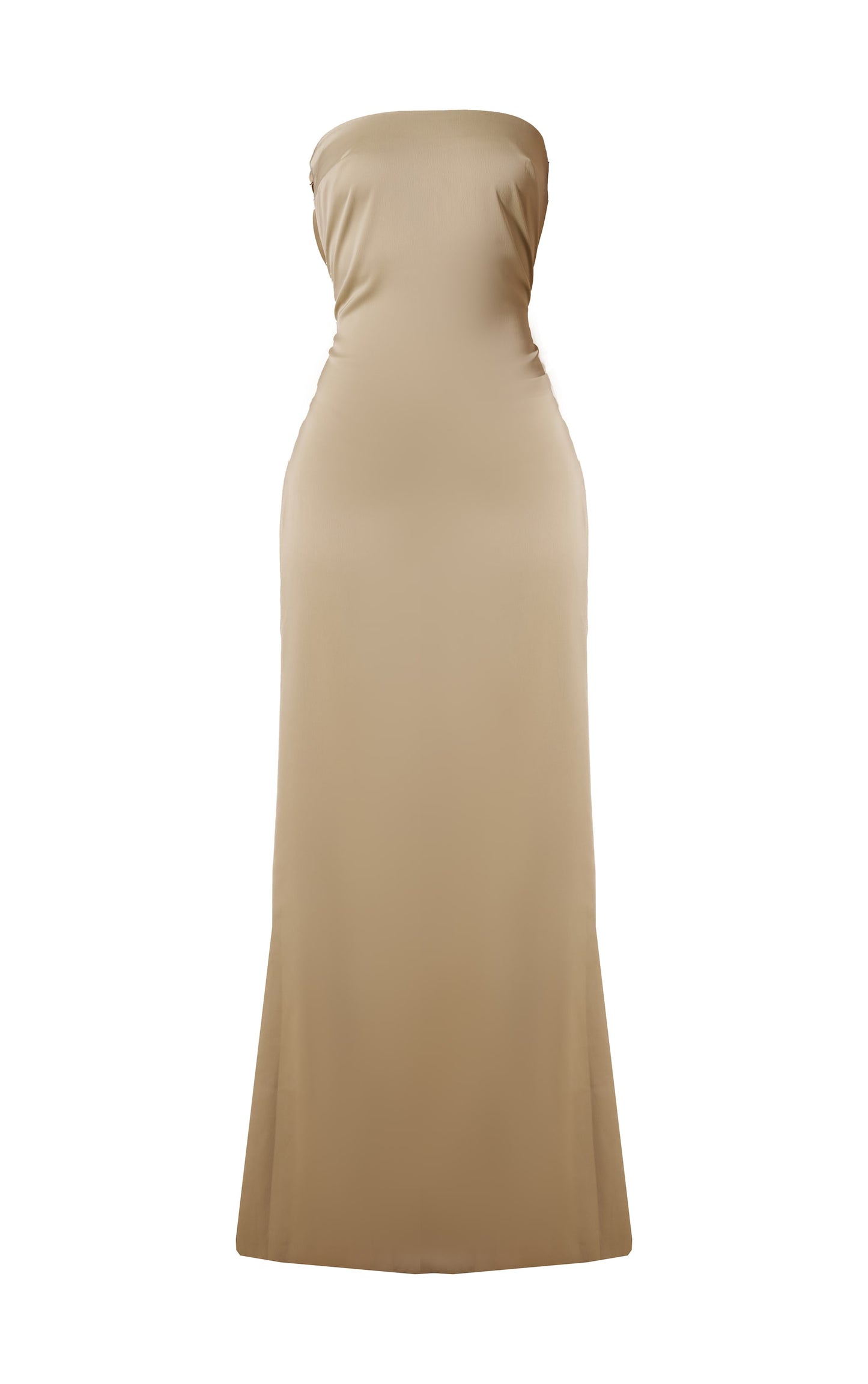 Sage Bridesmaid Satin Bandeau Maxi Dress