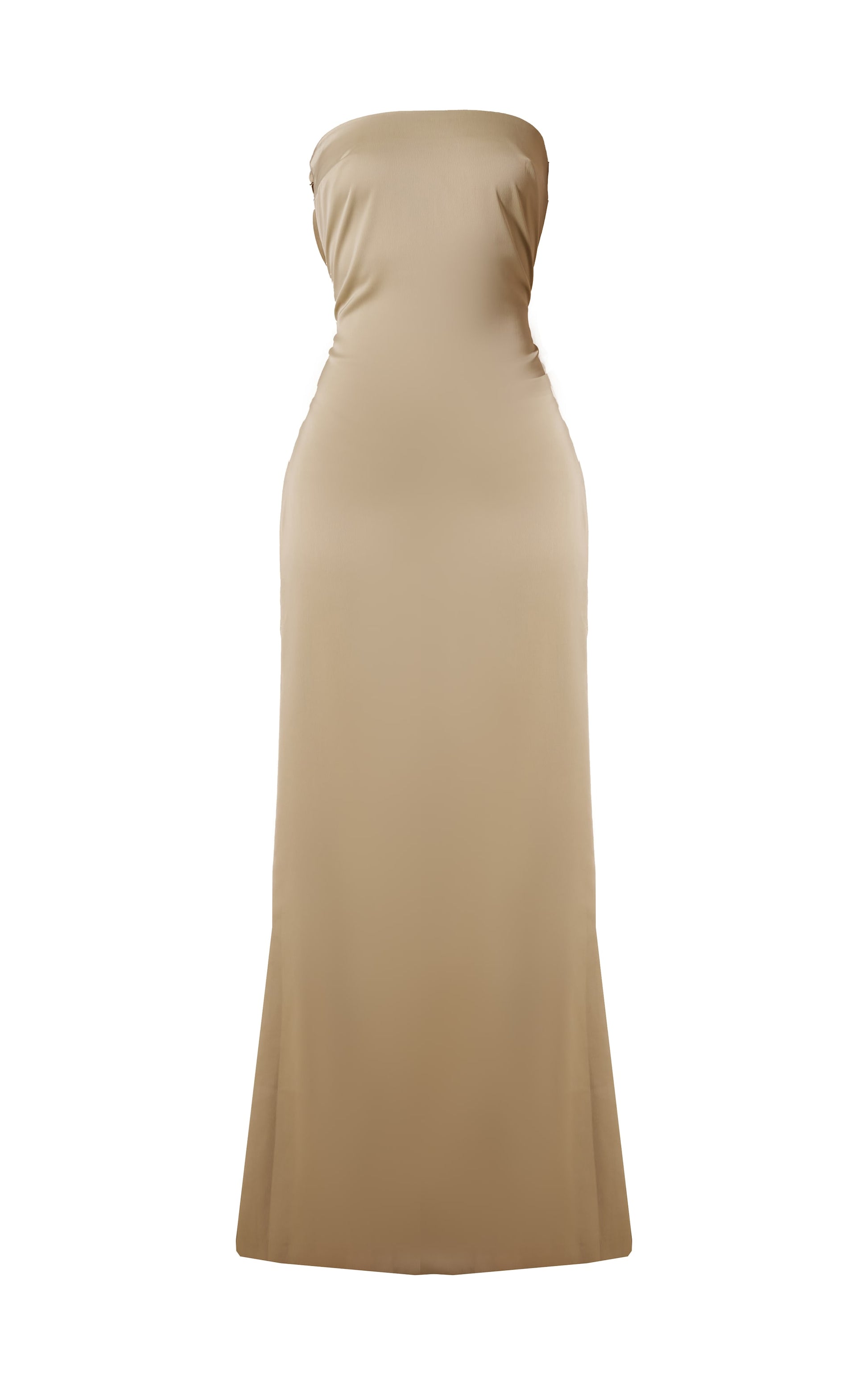 Sage Bridesmaid Satin Bandeau Maxi Dress