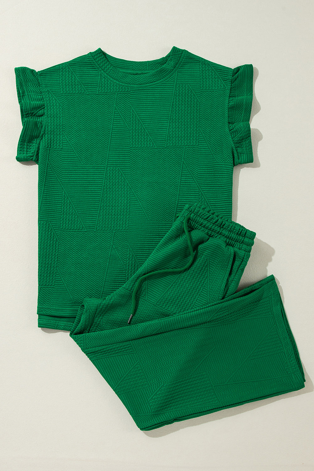 Dark Green Ruffled Set